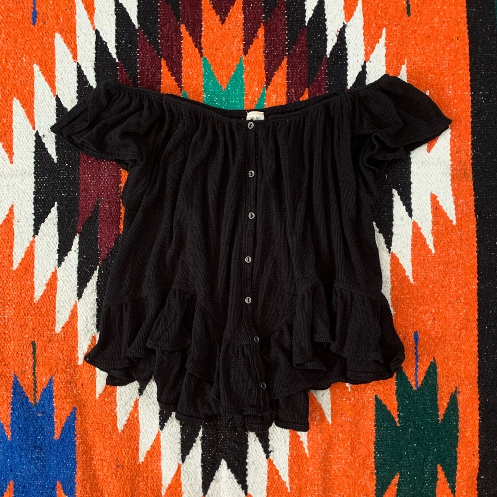 Free People “We the Free” Off the Shoulder Blouse Size M
